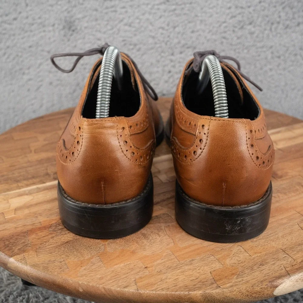 Johnston Murphy Tyndall Flex System Wing Tip Oxford Brown Mens 8 M Shoe‎ 59-1592